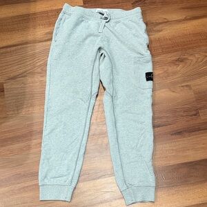 Stone Island Gray Joggers with Drawstring
